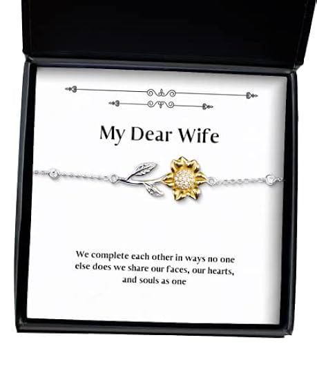 We Complete Each Other in Ways no one Else Does we Share Our Faces, Our Hearts, and Sunflower Bracelet, Wife Jewelry, Cool for Wife 675161237