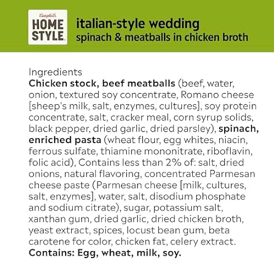 Campbell´s Homestyle Italian Wedding Soup, 16.1 OZ Can (Case of 12) 433672841