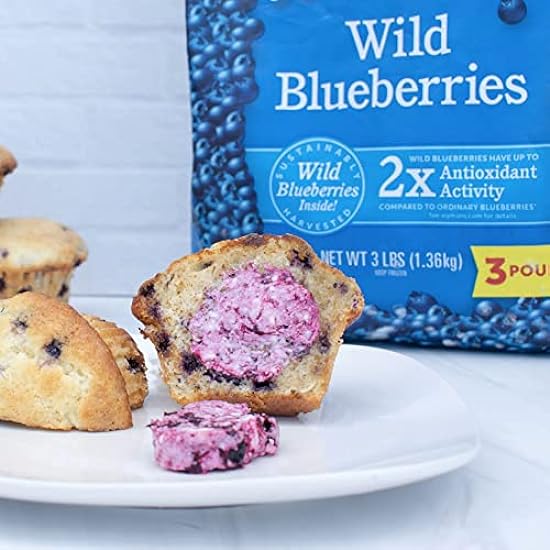 Wyman’s Frozen Wild Blauberries | No Preservatives, Non-GMO Certified | 18 Pounds Total of Fresh Frozen Fruit - 3LB per Beutel (6 Pack) 736289408