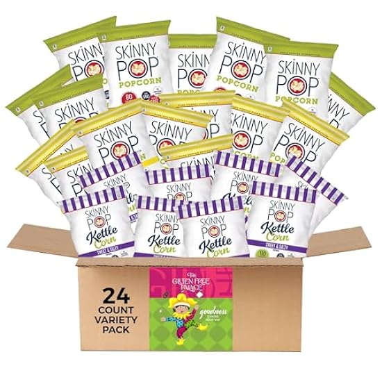 SkinnyPop Popcorn Variety Pack – Pack of 24 Snack Packs