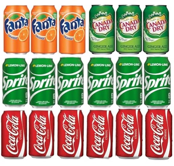 4 Variety Flavors (18 Pack) 12 oz. Multi Flavor Soda Va