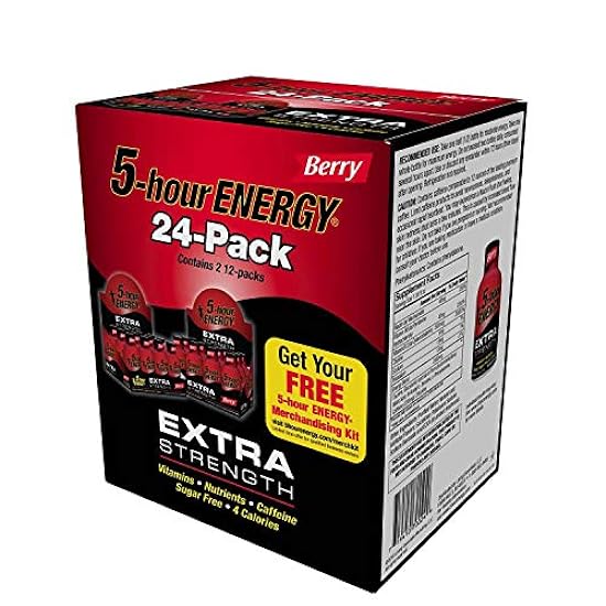 5-Hour Energy Extra Strength Beverage, Schwarz, Berry, 46.32 Fl Oz 876823401