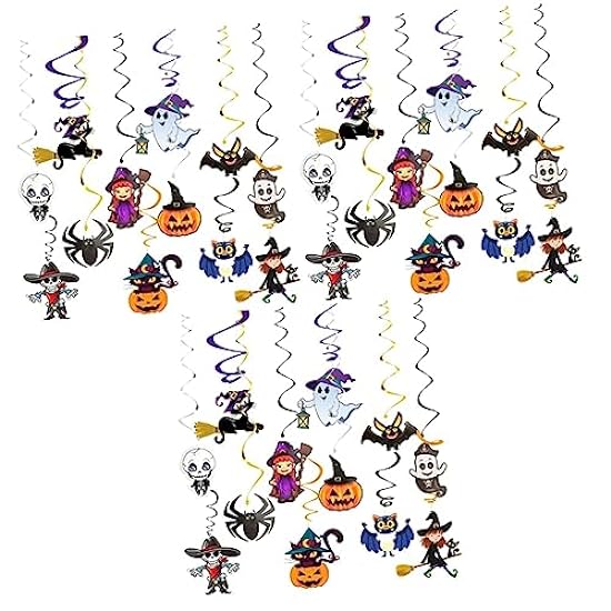 Abaodam 72 Pcs Halloween Hanging Swirl Party Ceiling Decoration PVC Hanging Swirl Ghost Festival Hanging Pendant Halloween Spiral Ornament The Witch Spider 461181574
