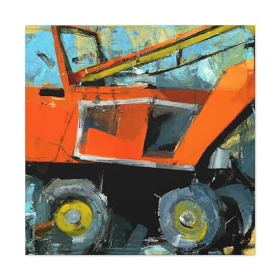 Tractor in the Sunset - Canvas 30″ x 30″ / Premium Gall