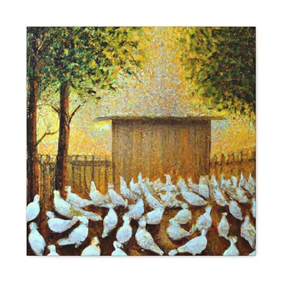 Pigeon on the Fields - Canvas 20″ x 20″ / Premium Galle