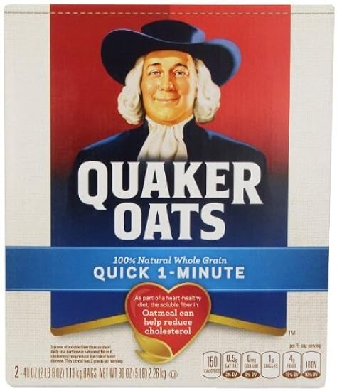 Quaker Oats Quick 1 Minute Oatmeal - 2/5 Pound (6 Pack)