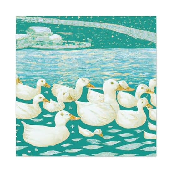 Duck in the Moonlight - Canvas 36″ x 36″ / Premium Gall