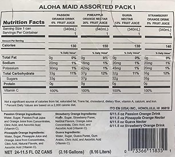 Aloha Maid Juice 11.5-Ounce (Pack of 24) (Assorted Pack) 599191642
