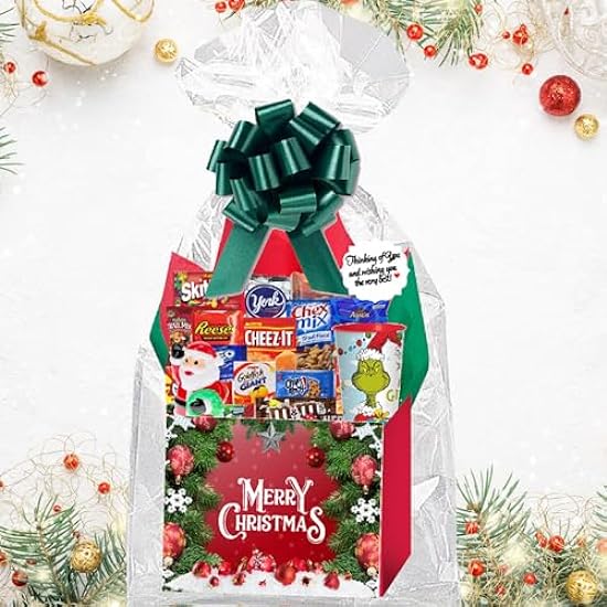 Merry Christmas Thinking of You Cookies, Candy & More Care Package Snack Gift Box Bundle Set 972806645