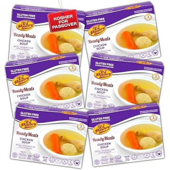 Kosher for Passover Gluten Free Food, Matzo Ball Chicken Soup + Beef Goulash (6 Pack - Variety) MRE Meat Meals Ready to Eat, Prepared Entree Fully Cooked, Shelf Stable Microwave Dinner, Travel 142877215