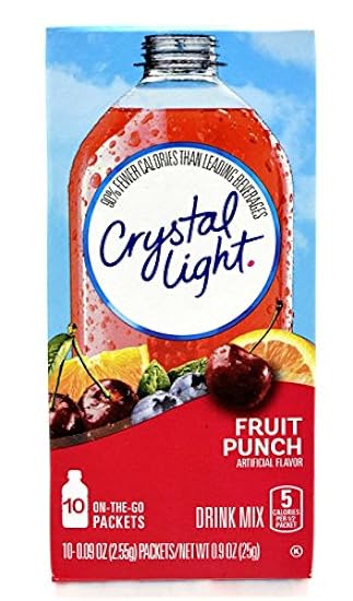 Crystal Light On The Go Fruit Punch Drink Mix, 10-Count