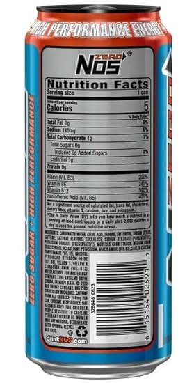 NOS High Performance Energy Drink Zero Sugar - 16fl.oz. (Pack of 16) 354731905
