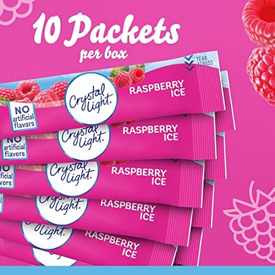 Crystal Light Raspberry Ice Powdered Drink Mix, 120 ct Pack, 12 Boxes of 10 On-the-Go-Packets 336675770