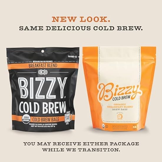 Bizzy Organic Cold Brew Kaffee | Bundle | Roaster´s Choice | 4-count Brew Bags | 3 Pack 148375322