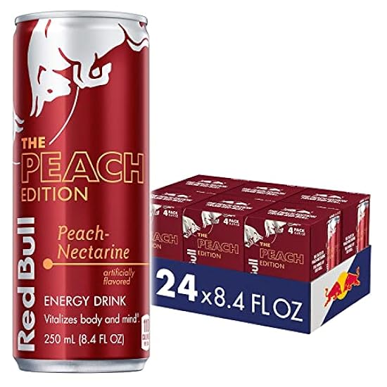 Red Bull Peach Edition Energy Drink, 8.4 Fl Oz, 24 Cans