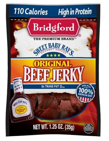 Bridgford Sweet Baby Ray´s Original Beef Jerky, 1.25 oz, 8 CT (Pack of 1) 91036562