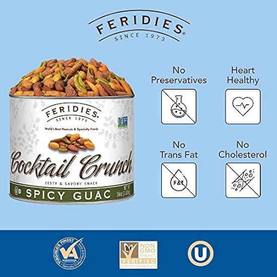 FERIDIES - Cocktail Crunch Buffalo and Spicy Guac Snack Mix, 36 Ounce Resealable Can of Snack Mix For Parties and Gatherings 554895216