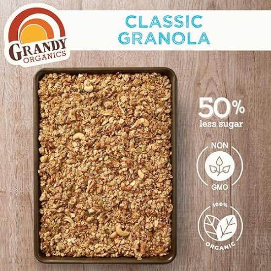 Grandy Organics 10lb Bulk Beutel Organic Granola - Classic Granola with Organic Oats, Pumpkin Seeds, Walnuts & Cashews - Low Sugar, Dairy Free, High Protein Granola, Non-GMO & Kosher 660034394