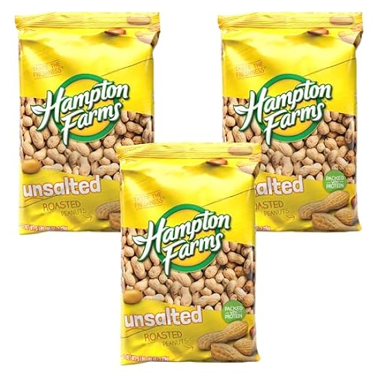 Hampton Farms - USA Grown All-Natural - Fancy Roasted In-Shell Unsalted Peanuts - 5 lb. Bags - 3 Pack 96166785