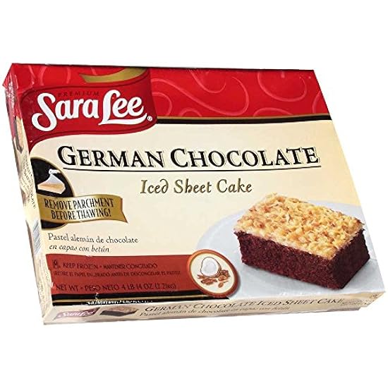 Sara Lee Iced German Schokolade Sheet Cake, 12 x 16 inch - 4 per case. 841456736