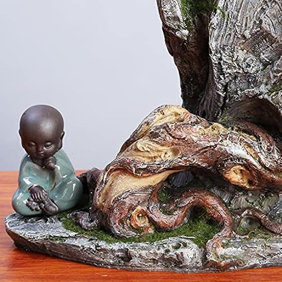 Artificial Trees Artificial Podocarpus Bonsai Ceramic Monk Realistic Grün Leaves Chinese Creative Bonsai Decorative Ornaments for Living Room and Office Simulated Pine 61095663