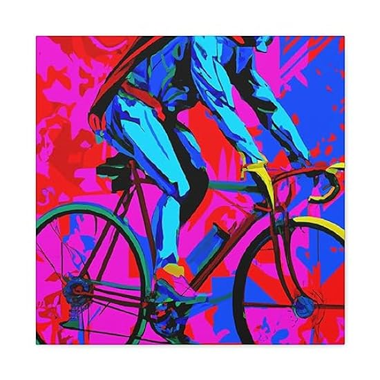 Biking at Dawn Astonish - Canvas 20″ x 20″ / Premium Ga