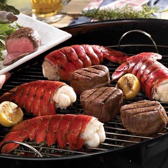 Lobster Gram M10FM6 SIX 10-12 OZ MAINE LOBSTER TAILS AND TWO 6 OZ FILET MIGNON STEAKS 962355762