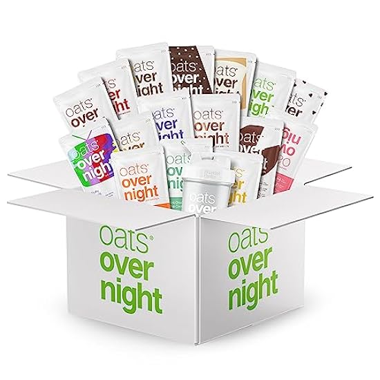 Oats Overnight - Ultimate Variety Pack High Protein, High Fiber Frühstück Shake - Gluten Free, Non GMO Oatmeal Schokolade Chip Cookie Dough, Banana Bread & More (16 Pack + BlenderBottle) 932816689