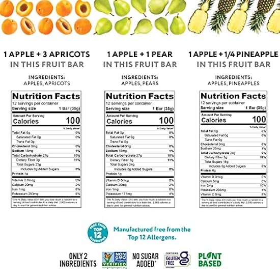 That´s it. (36 Count) Variety Pack | Apricot, Pear, and Pineapple Flavors | 100% Natural Real Fruit Bars Plant-based, Vegan, Gluten-free, No Added Sugar, Top 12 Allergen Free 132400455