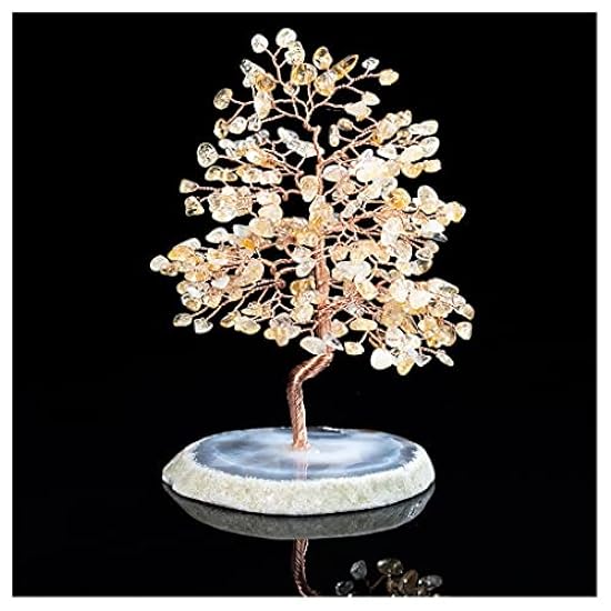 Crystal Tree Bonsai Feng Shui Money Tree Natural Crystal Lucky Tree Fortune Bonsai Tree Agate Bottom Handmade Crafts Home Decoration Shop Opening Gift 6.3 inch Crystal Quartz Lucky 441210582