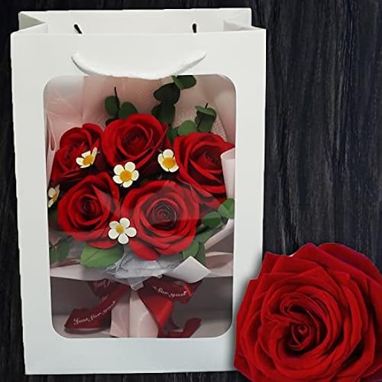 LIN FlowerBag Delux, Handmade Bouquet - Paper Flowers Infinity Eternal Flowers, Gift - Birthday - Mother´s Day - Anniversary - Get Well - Thank You - Congratulations - Roses (5) 761603504