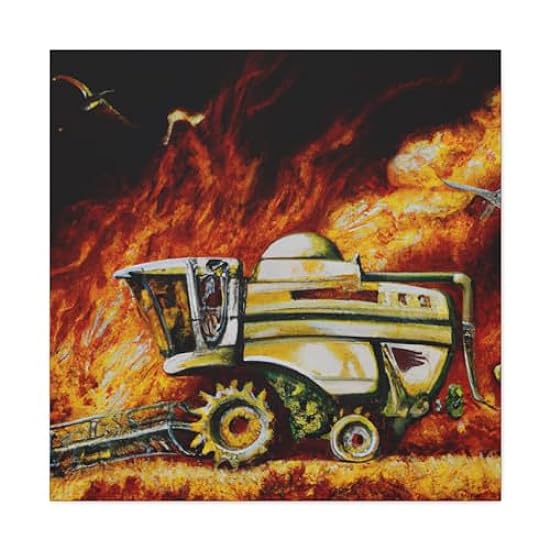 Harvesting with Machinery - Canvas 30″ x 30″ / Premium Gallery Wraps (1.25″) 837601733