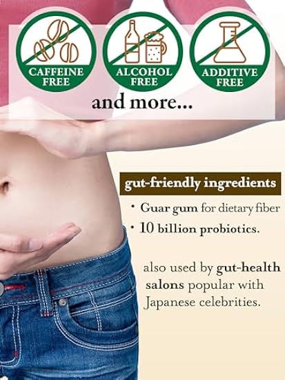 Sunrise Tee - Japanese Diet & Detox Grün Tee for Gut Health [10 billion Lactobacillus & Bifidobacteria / 1 cup] Houjicha, Kombucha, Guar Gum, Dietary Fiber [Non-Laxative & Caffeine-free] 1 box, 1 month´s supply 508726490
