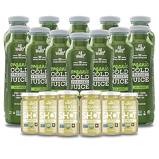 ALLWELLO Organic Cold Pressed Juice with Real Fruits an