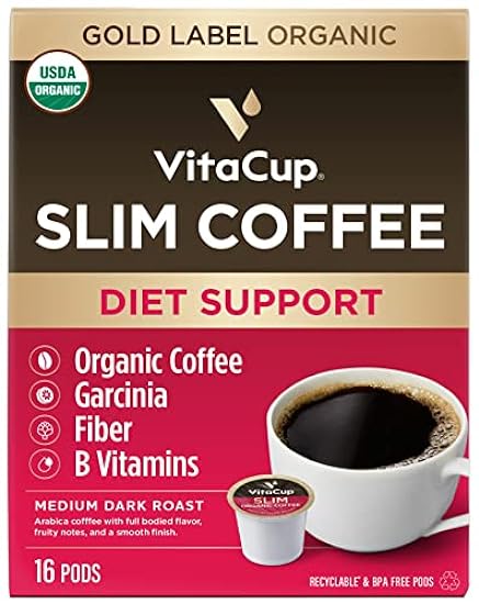 VitaCup Slim Instant Tee Packets Acai Oolong tea 24ct + Slim Instant Medium-Dark Kaffee Pods 16ct, w/B Vitamins, Garcinia Camogia, For Diet & Metabolism Support 908683085