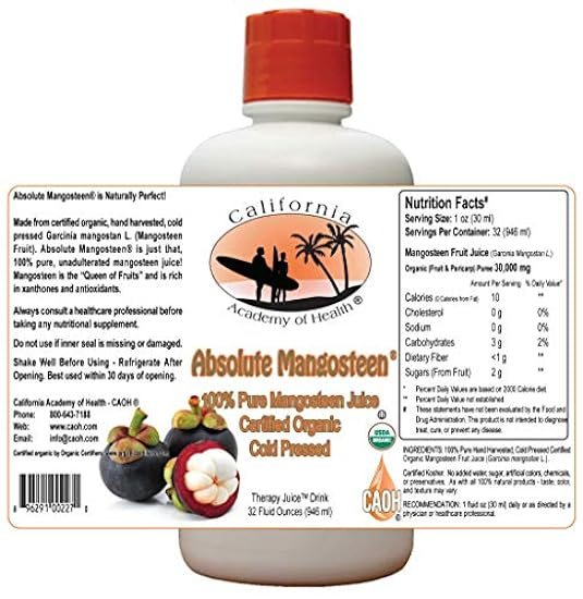 Absolute Mangosteen - Pure Organic Mangosteen Juice fro