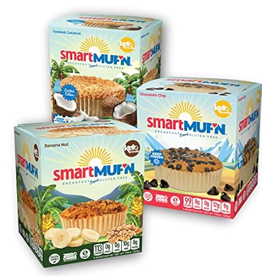 Smart Baking Company Smartmuf´n MVP Value Pack, Gluten-free Keto Snacks (3 Box Variety) 322694740