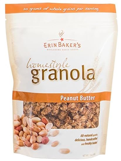 Erin Baker´s Homestyle Granola, Peanut Butter, 12-Ounce Bags (Pack of 6) by Erin Baker´s 459032472
