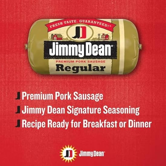Salutem Vita - Jimmy Dean Premium Pork Regular Sausage Roll, 16 oz - Pack of 6 457456997