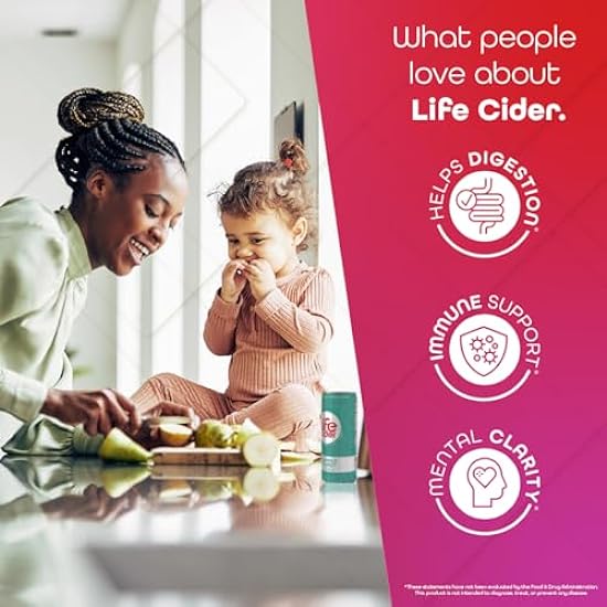 Life Cider, Berry Pear, Beverage made with Apple Cider Vinegar, Drinks for Digestive Health & Stomach Issues, Low Calorie & Low Carb Sodas, Immunity Drinks w/Vitamins, 12 Fl Oz (Pack of 12) 607822894