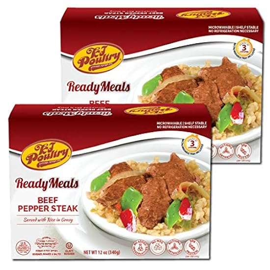 Kosher Beef Rib Steak & Kugel, MRE Meat Meals Ready to Eat, Shabbos Food (2 Pack) Prepared Entree Fully Cooked, Shelf Stable Microwave Dinner - Travel, Military, Camping, Emergency Survival 678562077