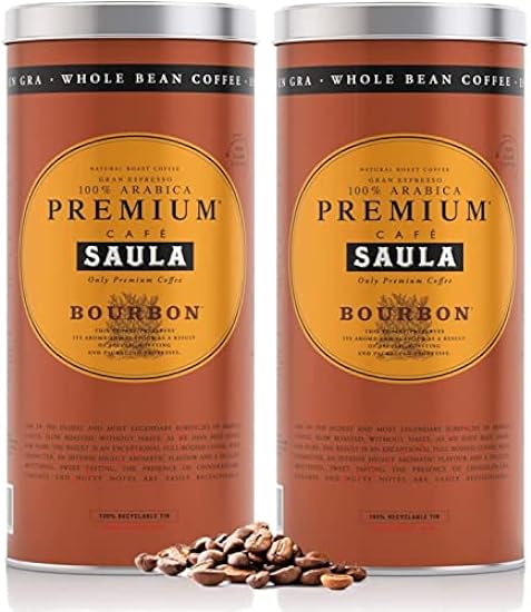 Saula Premium Bourbon Kaffee Beans - 100% Arabica Espresso Blend (2 x 17.6 Oz) 646202195