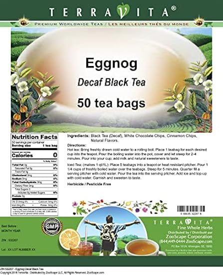Eggnog Decaf Schwarz Tee (50 Teebeutel, ZIN: 532207) - 2 Pack 848620731