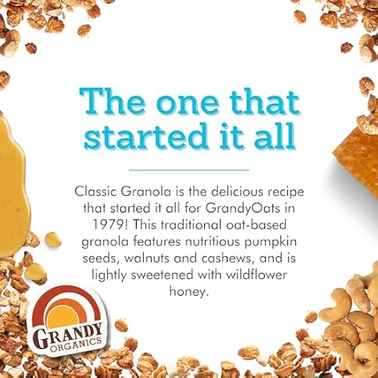 Grandy Organics 10lb Bulk Beutel Organic Granola - Classic Granola with Organic Oats, Pumpkin Seeds, Walnuts & Cashews - Low Sugar, Dairy Free, High Protein Granola, Non-GMO & Kosher 119887134
