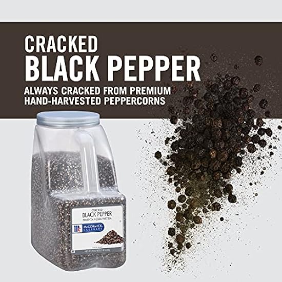 McCormick Culinary Cracked Schwarz Pepper, 5 lb - One 5 Pound Container of Bulk Coarse Schwarz Pepper for Recipe Customization, Perfect on Kabobs, Steak, Marinades, Sauces, Salads and More 822394253
