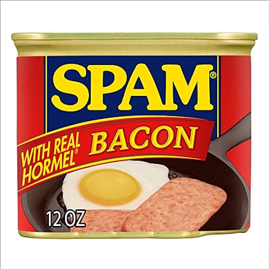 SPAM with Real HORMEL Bacon, 7 g protein, 12 oz (Pack of 12) 592111333