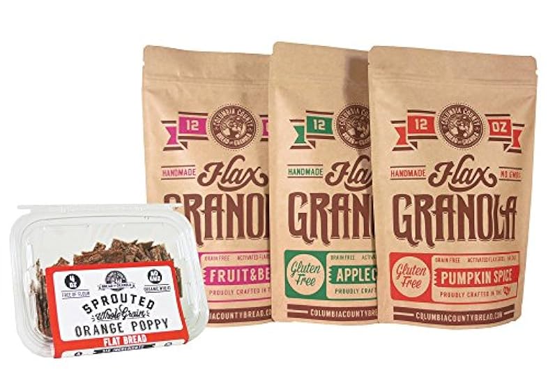 Flax Granola - Variety Pack: Fruit & Berry, Pumpkin Spice, and Apple Cinnamon - with 4 oz Cinnamon Toast Crisps - 12 oz, 3 pack 17357225