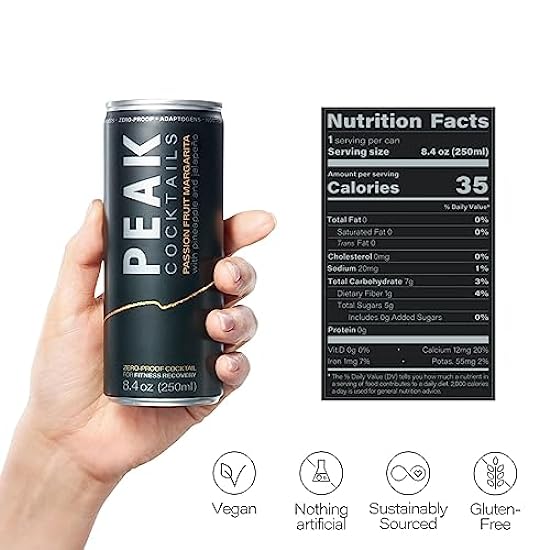 Peak Cocktails - Non-Alcoholic Fitness Drink | Adaptogens, Nootropics, Superfoods for Exercise Recovery, Relaxation, & Sleep | Ashwaganda, Tart Cherry, Curcumin, L-Theanine | 8.4 ounce (Variety Pack, 916322940