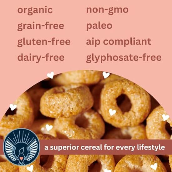 Lovebird Gluten Free Cereal - Organic Grain Free Cereals Paleo AIP Dairy Free Keto Friendly No Refined Sugar Healthy Snacks for Kids, Adults (Cinnamon, 4 Pack) 333406375