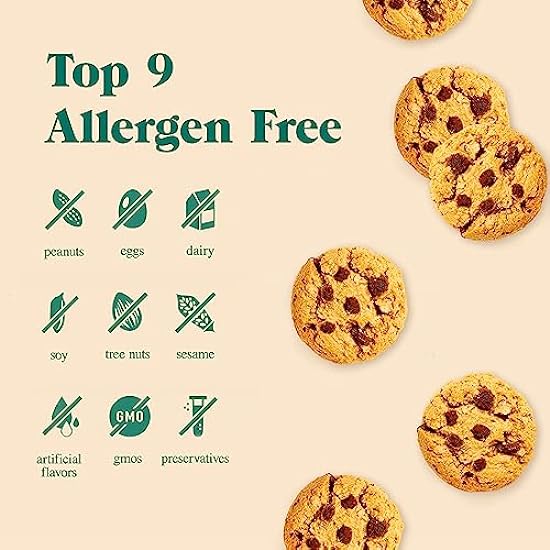 Partake Foods Soft Baked Allergy-Friendly Schokolade Chip Vegan Cookies| Non-GMO, Gluten Free, Dairy Free, Nut Free, Egg Free, Wheat Free, Soy Free | Safe School Snack for Kids - 48-Ct Snack Pack 934694188